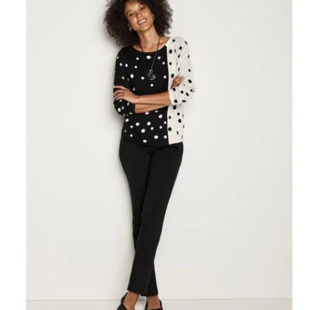 Chico's Women's Black Fabulously Slimming Ponte Pull On Slim Ankle Pant Size M/8